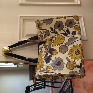 Spartina 449 floral linen market tote bag